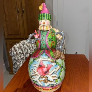 Snowman by Jim Shore irish Chain “Red on Snow White”  4002285